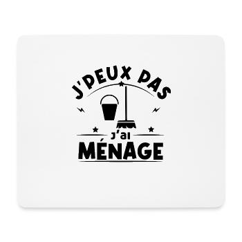 je peux pas j'ai ménage - Tapis de souris (format paysage) - blanc - Devant