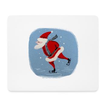 Weihnachtsmann auf Kufen - Mousepad (Querformat) - Weiß - Vorne