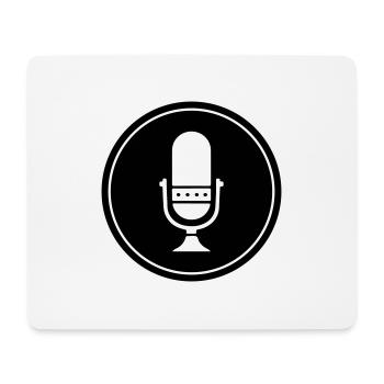 Podcast Microphone Icon - Mouse Pad (horizontal) - white - Front