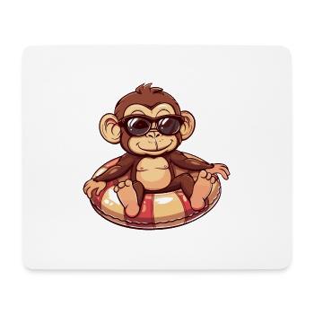 Affe Sommer Comic - Mousepad (Querformat) - Weiß - Vorne
