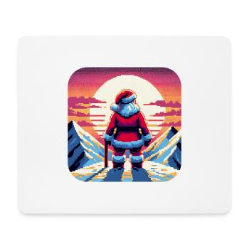 Père Noël sur la montagne - Tapis de souris (format paysage) - blanc - Devant