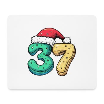 37 Numéro Noël - Tapis de souris (format paysage) - blanc - Devant