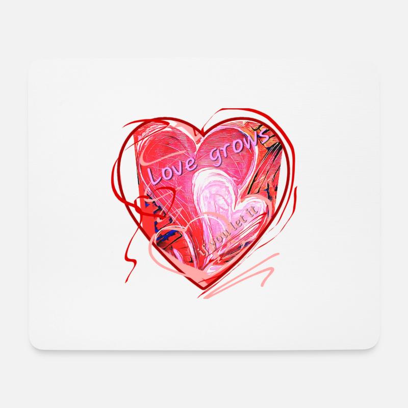 Herzmotiv lovegrowsifyouletit - Mousepad (Querformat) - Weiß
