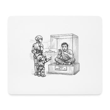 Mensch nach KI Revolution - Mousepad (Querformat) - Weiß - Vorne