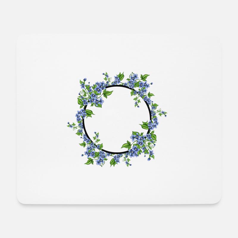 Blumenring - Mousepad (Querformat) - Weiß