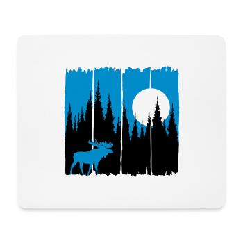 Orignal en face de la lune / soleil forestier animal cerf forestier - Tapis de souris (format paysage) - blanc - Devant