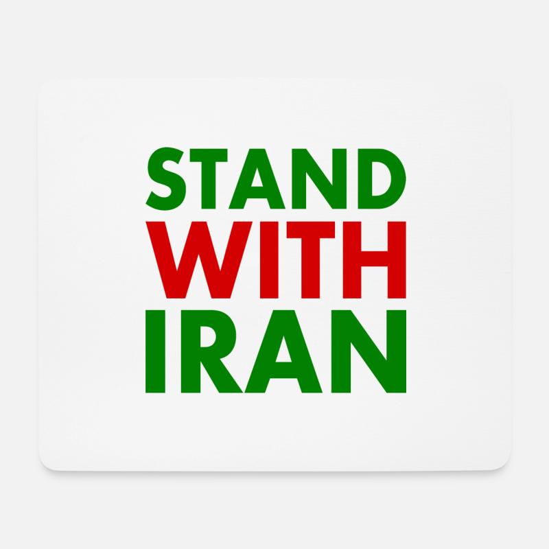 Stand with iran - Mousepad (Querformat) - Weiß