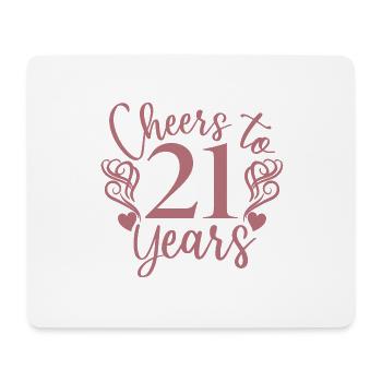 Prost auf 21 Jahre 21. Geburtstag - Mousepad (Querformat) - Weiß - Vorne