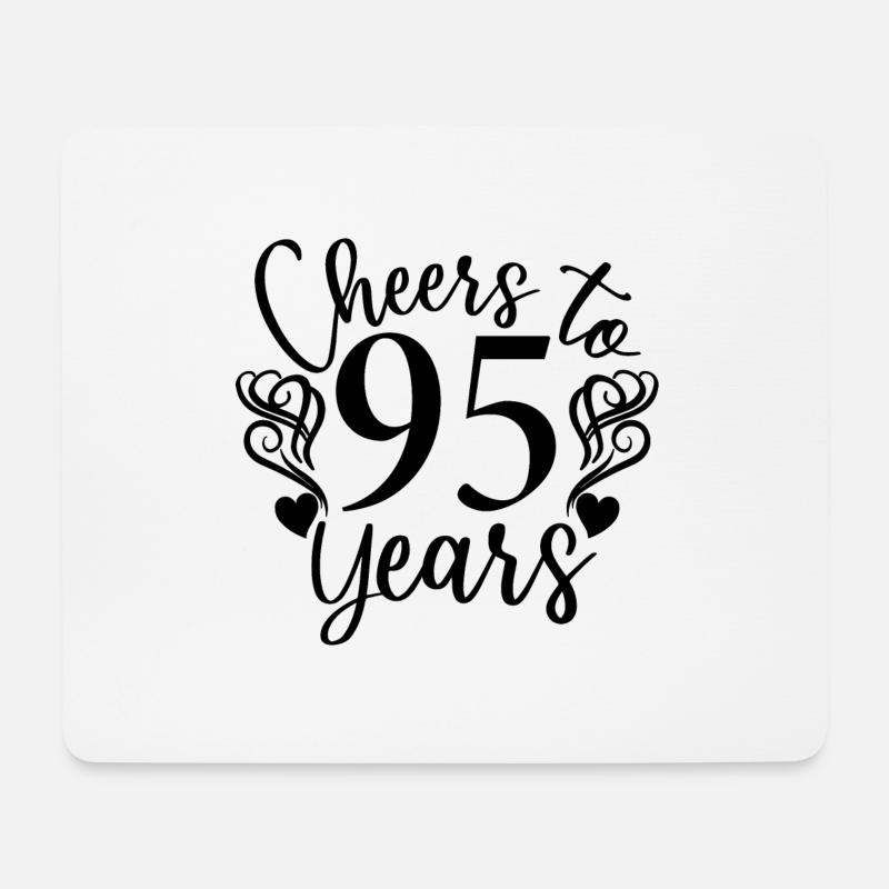 Prost auf 95 Jahre 95. Geburtstag - Mousepad (Querformat) - Weiß