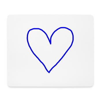 Heart blue gift idea - Mouse Pad (horizontal) - white - Front