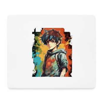 Anime Boy - Mousepad (Querformat) - Weiß - Vorne