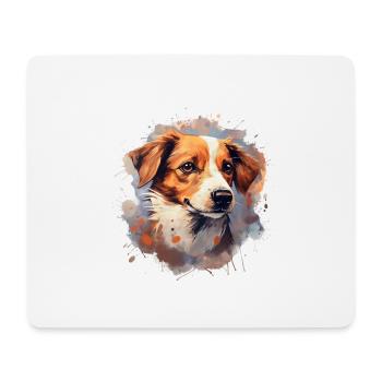 Chien - Tapis de souris (format paysage) - blanc - Devant