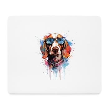 Chien - Tapis de souris (format paysage) - blanc - Devant