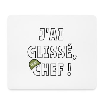 J’ai glissé chef - Tapis de souris (format paysage) - blanc - Devant