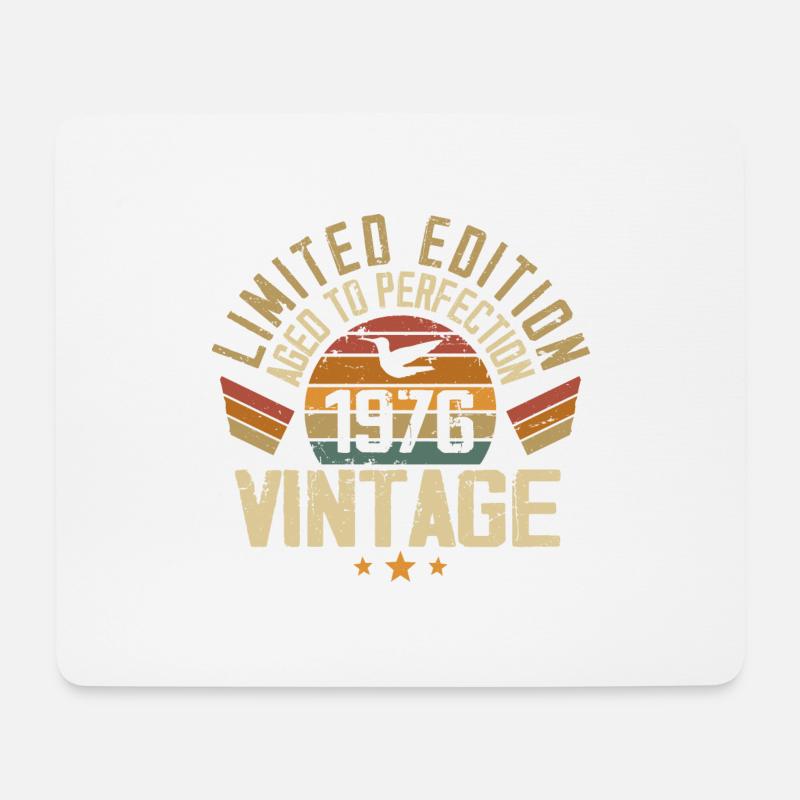 Jahrgang 1976 Retro 1976 Geburtstagsgeschenk - Mousepad (Querformat) - Weiß