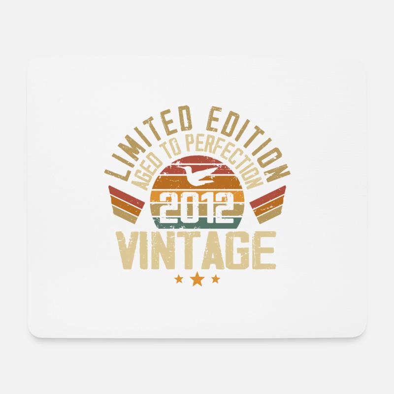 Jahrgang 2012 Retro Geburtstagsgeschenk 2012 - Mousepad (Querformat) - Weiß