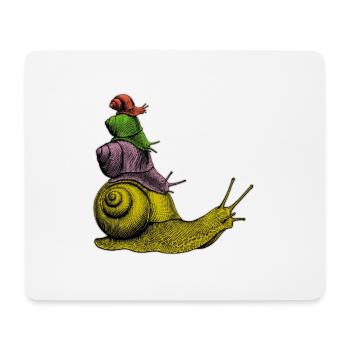 Keine Hektik Schnecken übereinander und Spruch - Mousepad (Querformat) - Weiß - Vorne