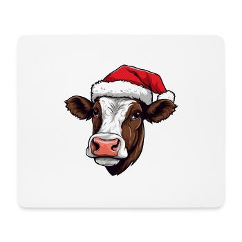 Kuh Weihnachten Tier Kopf - Mousepad (Querformat) - Weiß - Vorne