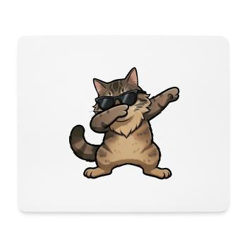Dabbing Norwegische Waldkatze - Mousepad (Querformat) - Weiß - Vorne