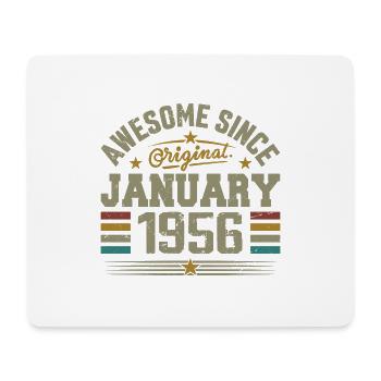 Retro Geburtstagsgeschenk geboren im Januar 1956 - Mousepad (Querformat) - Weiß - Vorne