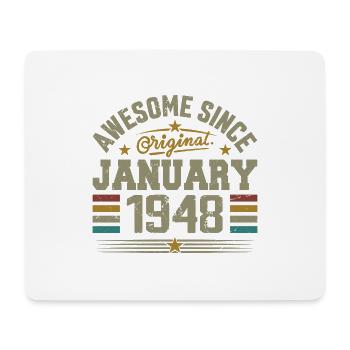 Retro Birthday Gift Born In January 1948 - Mouse Pad (horizontal) - white - Front