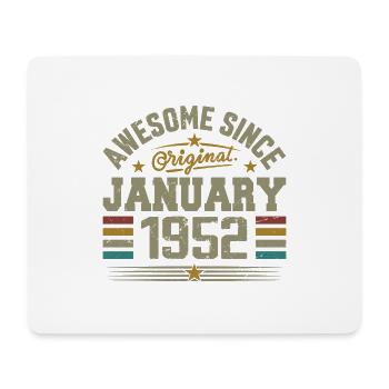 Retro Birthday Gift Born In January 1952 - Mouse Pad (horizontal) - white - Front