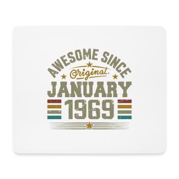 Rétro Cadeau D'anniversaire Nées En Janvier 1969 - Tapis de souris (format paysage) - blanc - Devant
