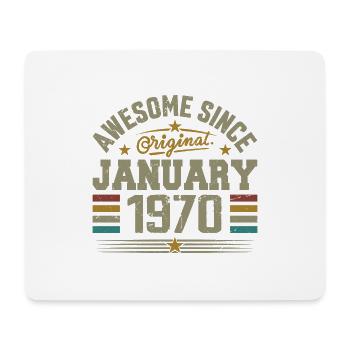Retro-Geburtstagsgeschenk geboren im Januar 1970 - Mousepad (Querformat) - Weiß - Vorne