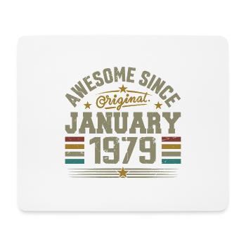 Retro Geburtstagsgeschenk geboren im Januar 1979 - Mousepad (Querformat) - Weiß - Vorne