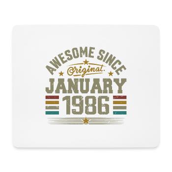 Rétro Cadeau D'anniversaire Nées En Janvier 1986 - Tapis de souris (format paysage) - blanc - Devant