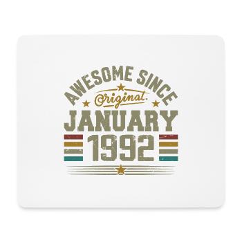 Rétro Cadeau D'anniversaire Nées En Janvier 1992 - Tapis de souris (format paysage) - blanc - Devant