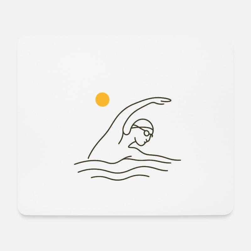 Schwimmen - Mousepad (Querformat) - Weiß