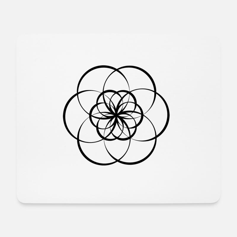 Blume des Lebens - Mousepad (Querformat) - Weiß