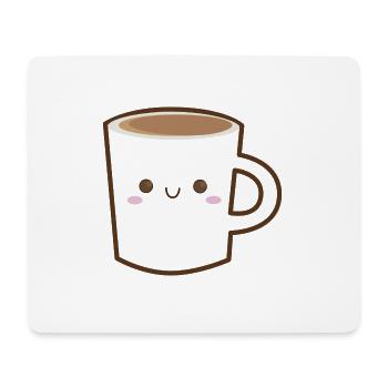 tasse de café doux kawaii - Tapis de souris (format paysage) - blanc - Devant