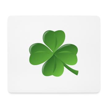 kleeblatt glueck shamrock luck four leaf clover8 - Mousepad (Querformat) - Weiß - Vorne