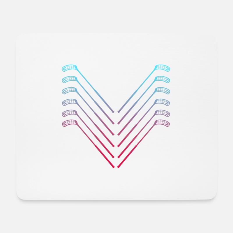 Floorball Unihockey "Floorballspieler" unihoc-time - Mousepad (Querformat) - Weiß