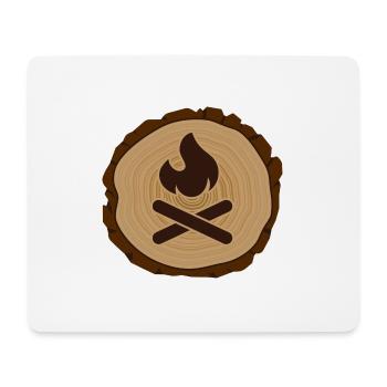 bushcraft wildcamping survival lagerfeuer - Mousepad (Querformat) - Weiß - Vorne