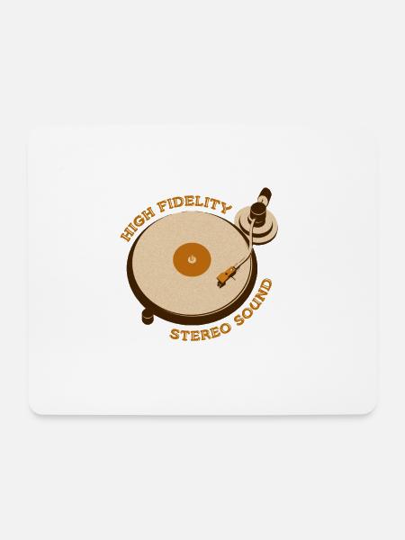 Reto Plattenspieler - Mousepad (Querformat) - Weiß