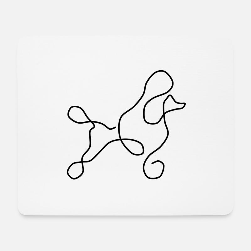 Pudel - Mousepad (Querformat) - Weiß
