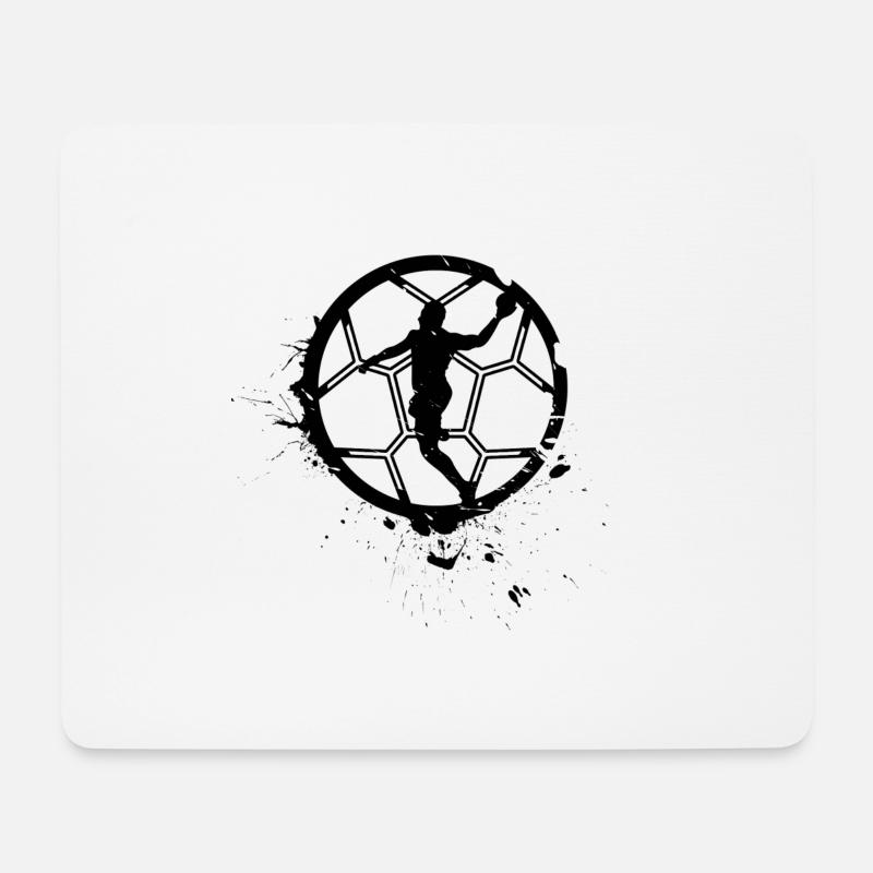 Handball Handballspieler Sprungwurf - Mousepad (Querformat) - Weiß