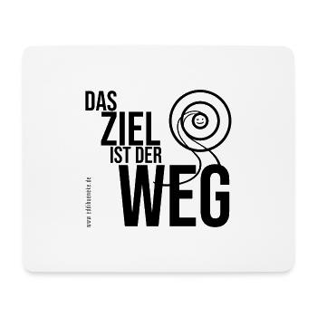Das Ziel ist der Weg - schwarzer Schriftzug - Mousepad (Querformat) - Weiß - Vorne