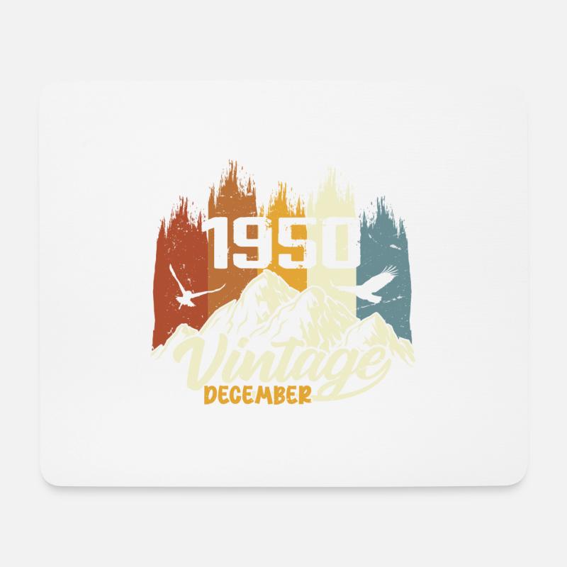 Geburtstagsgeschenk geboren im Dezember 1950 - Mousepad (Querformat) - Weiß