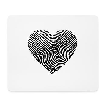 Coeur noir d'empreintes digitales - Tapis de souris (format paysage) - blanc - Devant