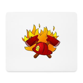 feuerwehr feuerwehrmann firefighter firetruck fire - Mousepad (Querformat) - Weiß - Vorne