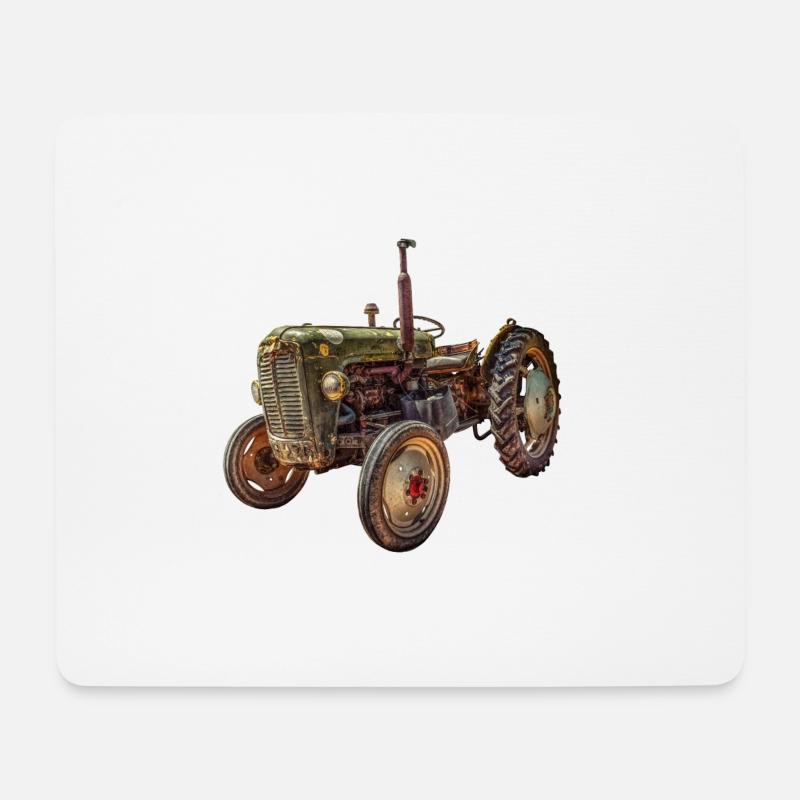 grüner Traktor Oldtimer - Mousepad (Querformat) - Weiß