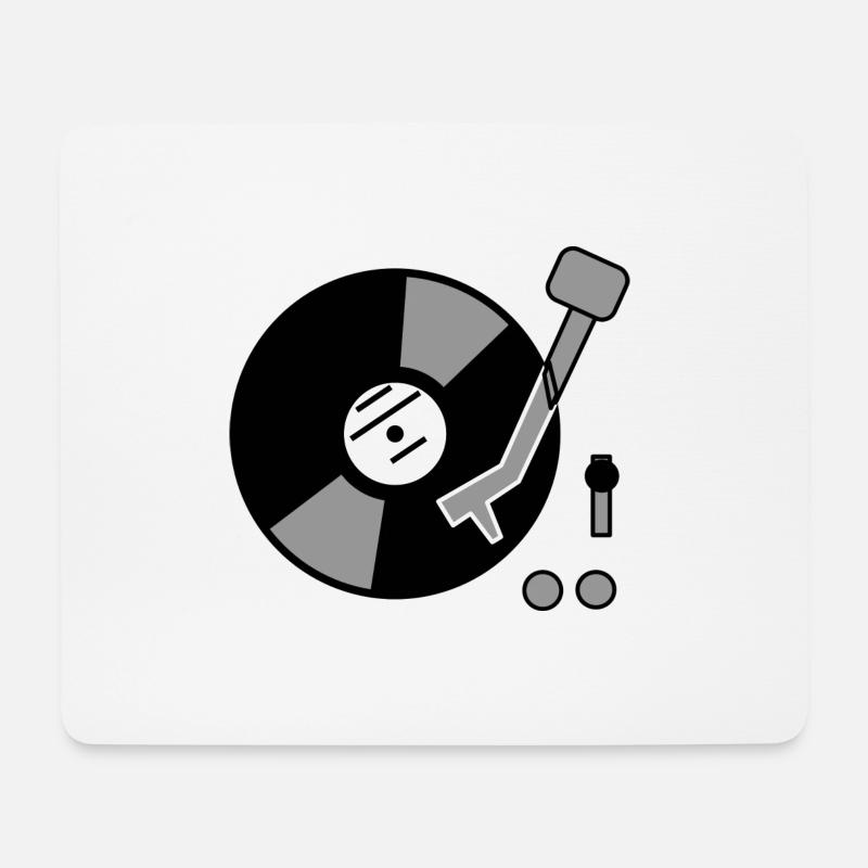 DJ Turntable Gift Idea Vinyl Record Music - Mouse Pad (horizontal) - white