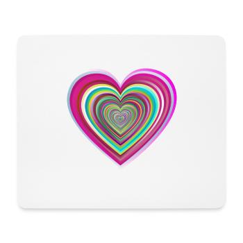 buntes Herz mit 3D-Effekt - Mousepad (Querformat) - Weiß - Vorne