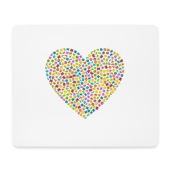 Alphabet Herz, Buchstaben Herz - Mousepad (Querformat) - Weiß - Vorne