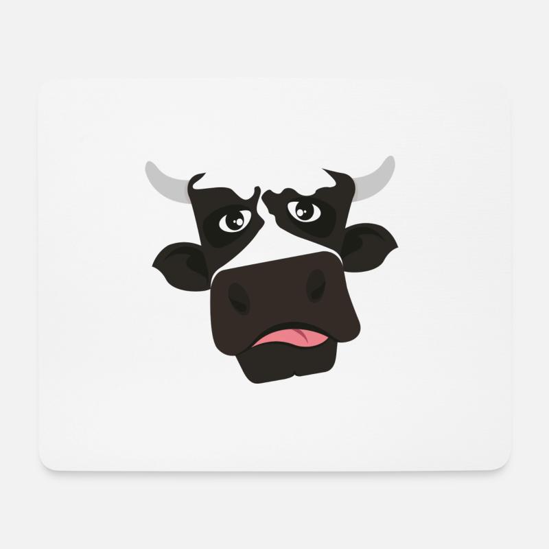Kuhgesicht, Kuh - Mousepad (Querformat) - Weiß