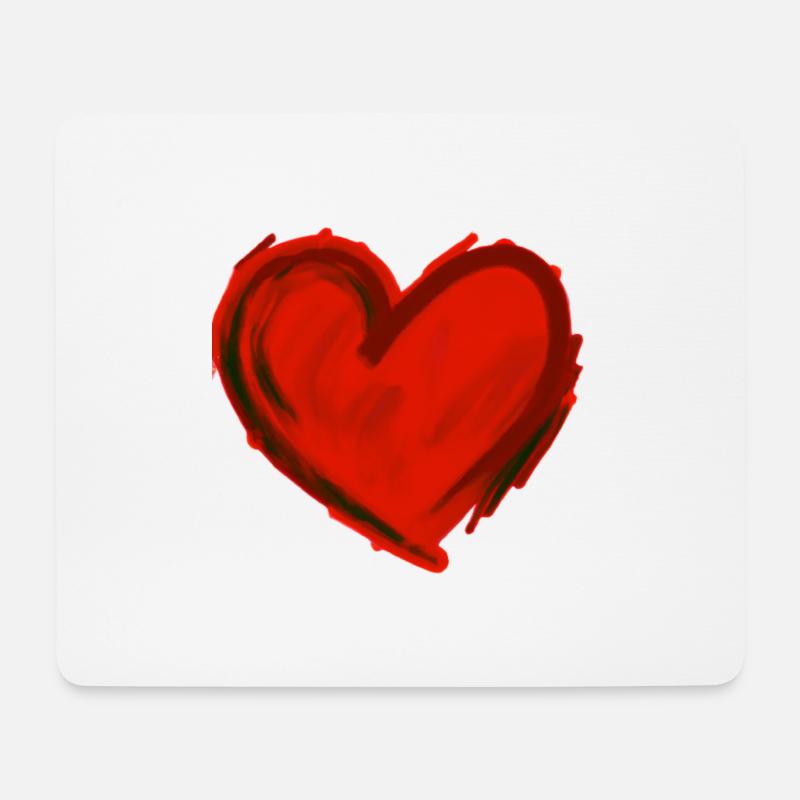 Herz rot Geschenkidee Liebe verliebt Valentinstag - Mousepad (Querformat) - Weiß